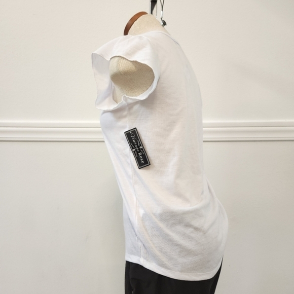 Vintage Rose Ruffle sleeve crew neck tshirt - Picture 5 of 12